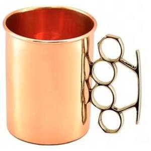 Luxury American-Style Moscow Mule Mug Handcrafted 100% Pure <b>Copper</b> Solid Brass Handle Features Straw Lid Hot Selling <b>Accessory</b> - Product Image 1