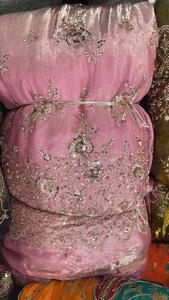 Tissu en dentelle de georgette respirant brodé de couleur personnalisée pour robes de soirée, robes de mariée, poids moyen, confection de robes - Product Image 4