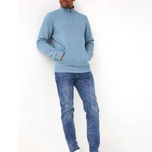 Sudadera con Capucha y Media Cremallera para Hombre, Estilo Casual, Personalizable, de Felpa, con Cierre de 1/4 - Product Image 5