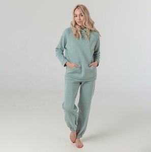 <b>Womens</b> Light <b>Purple</b> Lavender Oversized <b>Tracksuit</b> Heavyweight Hoodie And Matching Cuffed Sweatpants Set Two-Piece Casual - Product Image 4