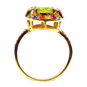 Bague en argent sterling 925 plaquée or péridot topaze multicolore - Product Image 6