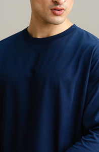OEM/ODM 100% algodón 400 GSM Oversize Pullover sudaderas con capucha y sudadera Boxy Fit cuello redondo personalizado impreso Logo sudadera - Product Image 3