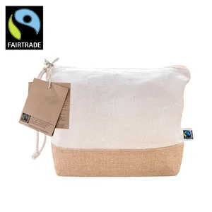 Borsa Clutch in Juta e Cotone Fairtrade, Shopper Promozionale Sostenibile per Gadget - Product Image 1