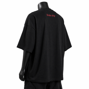 Camiseta Gráfica Negra Oversize Personalizada para Hombre, de Algodón Premium, Ajuste Holgado, Moda Urbana, Venta al por Mayor, Camiseta Estampada para Hombre - Product Image 5