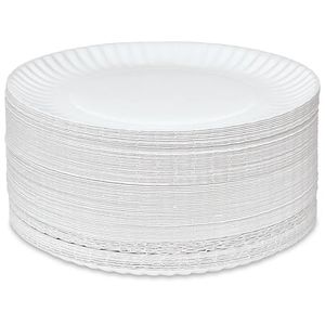 Plato redondo de papel de 8.3 pulgadas, blanco, ligero y desechable para comida rápida, camping, picnic y fiestas. - Product Image 3
