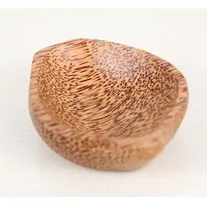 越南圆形五边形圆点碗环保工艺品手工蘸盘天然椰木碗