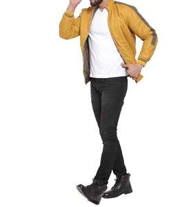 OEM Customized Mustard <b>Puffer</b> <b>Jacket</b> High Quality Design Hooded Long Full Zipper 2 Side Zipper Pockets <b>Light</b> Fabric Arm Pennal - Product Image 5
