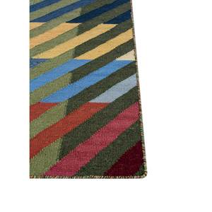 Classic <b>Red</b> & Orange Geometric <b>Wool</b> Rugs Large Area 9x12 Flat Weaves for Entryway for Home Use or Gift-Model ADWL-13221 - Product Image 4