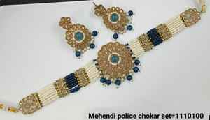 Diseño de flores elegante chapado en oro tradicional Motipearl & Drop Kundan tachonado gargantilla collar pendiente Mangtika conjunto de joyería SetWomen - Product Image 2