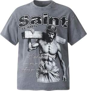 Vente en gros, logo de votre marque personnalisé, t-shirt 100% coton blanc pour hommes, t-shirt délavé à l'acide, t-shirts unis décontractés pour hommes - Product Image 1