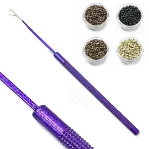 Professional Stainless Steel Hair Extension Pulling Hook <b>Needle</b> Tool Micro Ring Extensions Durable Reusable GEMSTONE for Lace - Product Image 5