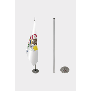 Illinois Official Indoor <b>Flag</b> Custom Pennant String <b>Flag</b> with Aluminum Fiberglass <b>Pole</b> Digital Printing Cotton Plastic Material - Product Image 2