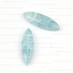 Aguamarina Natural de alta calidad, 10x30mm, forma de marquesa larga, Parte posterior plana, cabujón calibrado, piedras preciosas sueltas, proveedor de fabricación de joyas - Product Image 5