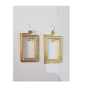 Pendientes de latón triangulares de nuevo aspecto, pendientes geométricos hechos a mano chapados en oro para fiesta, elegantes pendientes de joyería de latón - Product Image 6