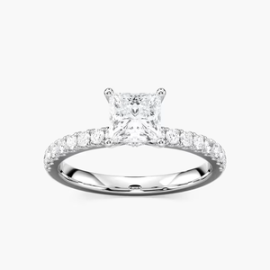 แหวนหมั้นเพชรเจียระไนทรงเจ้าหญิง 1.20 กะรัต ผลิตในห้องปฏิบัติการ ได้รับการรับรองจาก IGI ทองคำแท้ 14K - Product Image 3