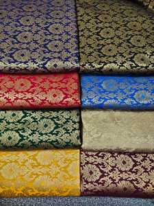 Tissus brocart en fausse soie tissés à la main à imprimé floral dans des couleurs assorties adaptées aux créateurs de robes - Product Image 5