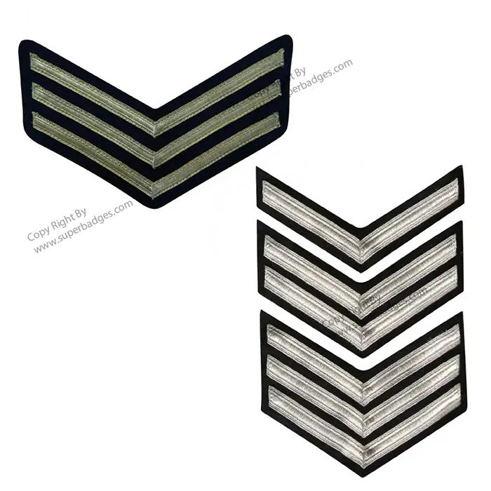 Chevron Rank bordado a mano lingotes de oro hoja de arce con rayas ceremonial Chevron parche insignia uniforme accesorio