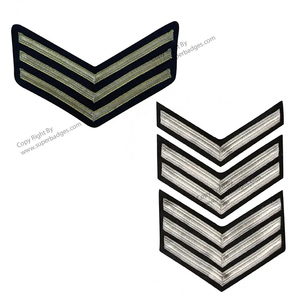 Chevron Rank bordado a mano lingotes de oro hoja de arce con rayas ceremonial Chevron parche insignia uniforme accesorio - Product Image 1