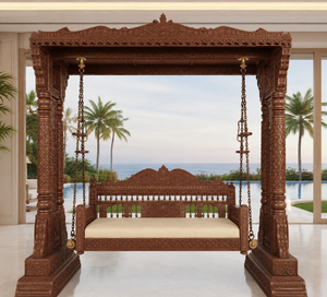 Hand Carved Wooden Wedding <b>Swing</b> Peacock Designer Wooden <b>Swing</b> Indian Wedding <b>Swing</b>/Jhula Decor - Product Image 6