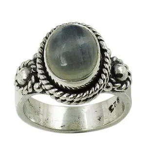 Anillo de Plata 925 con Ojo de Gato para Mujer, Joyería Elegante con Piedras Preciosas - Product Image 1