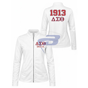 DELTA SIGMA theta sorority เสื้อยืดฤดูหนาวไซส์ใหญ่พิเศษสำหรับผู้หญิงตัวหนา1913ตัวอักษรกรีก DST ออกแบบโลโก้ได้ตามต้องการ - Product Image 1