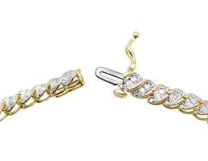 10K สร้อยข้อมือเพชรปลูกในห้องปฏิบัติการสีเหลืองทองมีสไตล์การออกแบบเทนนิสเครื่องประดับแฟชั่นสำหรับผู้หญิง - Product Image 3