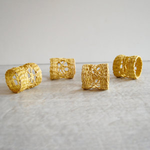 Proveedor principal, accesorios para cena, juego de servilleteros tropicales florales, anillos tejidos decorativos para sujetar servilletas - Product Image 4