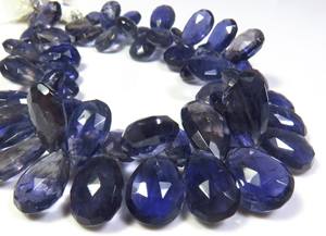 Blue Iolite Faceted Pear Gemstones Beads 7 Strand 9-17mm Natural Blue Cordierite Beads for Jewelry Creations - Product Image 2