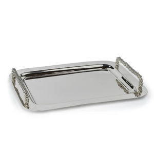 Elegante Bandeja de Servicio Rectangular de Latón Pulido Dorado con Asas, Bandeja de Metal para Servir en Hoteles, Restaurantes, Vajilla y Decoración del Hogar - Product Image 3