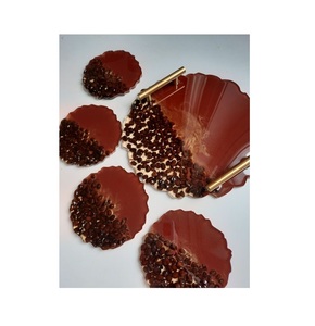 Magnifique ensemble de sous-verres en résine artistique avec des motifs inspirés de la galaxie ajoutant une beauté cosmique aux décorations de table à manger - Product Image 2