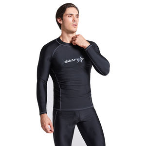 Séchage rapide à manches longues Rashguard hommes maillots de bain hauts maillot de bain UPF 50 + plage Rash Guard plongée surf chemise pour hommes - Product Image 1