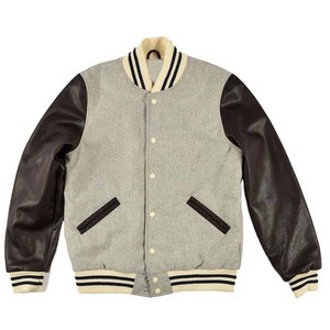 Material de lana con manga de cuero Chaqueta de hombre Invierno Transpirable Botón Abajo Ropa de hombre Precio barato Chaquetas de béisbol para hombres - Product Image 4