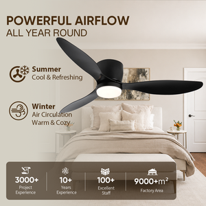 Ventilateur de plafond intelligent avec lumière, encastré, LED, avec télécommande, contrôle WIFI et application Alexa, profil bas, en stock aux États-Unis - Product Image 3