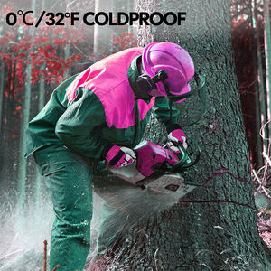 Guantes de motosierra de color rojo, cuero de cabra resistente a Cortes, mano izquierda, 12 capas, forro antimotosierra, Clase 1, seguridad protectora roja/blanca - Product Image 4