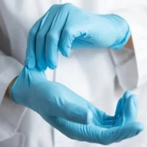 Gants en nitrile jetables à haut risque, sans poudre, pour usage médical, en bleu, bleu foncé, orange - Product Image 1