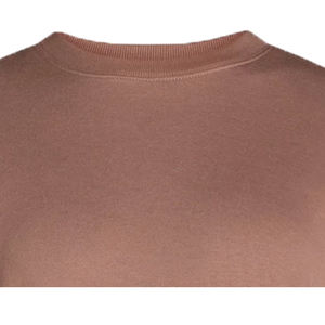 Custom Eco-Friendly Women's Embroidered <b>Fleece</b> Sweatshirt Breathable Windproof Regular Crew Neck 340g Polyester/Cotton <b>Brown</b> OEM - Product Image 2