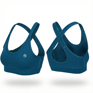 เสื้อชั้นในกีฬาแบบไขว้หลังสำหรับผู้หญิง ออกกำลังกาย ยิม โยคะ ไร้รอยต่อ รับสกรีนโลโก้ - Product Image 1