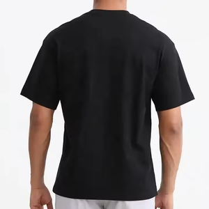 T-shirt 100% coton de haute qualité à manches courtes recyclé 180 grammes tricoté technique de teinture unie vierge conception unie surdimensionnée - Product Image 3