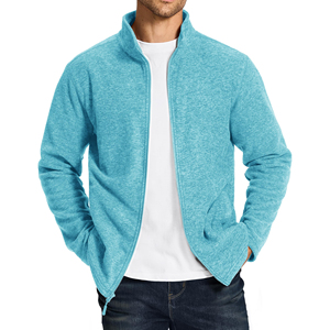 Blouson bombardier homme bleu eau olive coupe ajustée polaire polyester design moderne léger tendance veste décontractée pour homme - Product Image 3