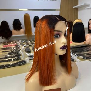 Vente chaude HD Lace Front Perruque Ombre Brun Couleur Os Droite Style 100% Vietnam Cheveux Humains Frontal Lace Perruque - Product Image 4