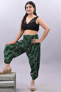 Pantalon large décontracté taille haute pour femmes 100% coton imprimé pantalon de pyjama été grande taille taille haute pantalon imprimé décontracté pour femmes - Product Image 4