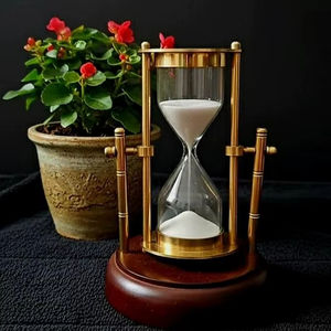 Metal Hourglass Timer Floor Standing Office <b>Decor</b> Living Room Desk Table Elegant <b>Sand</b> Arrangement Accent Design - Product Image 1