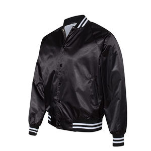Veste de baseball personnalisée en satin vestes de bombardier à boutons à taches mode vente en gros de veste de baseball pour hommes - Product Image 1