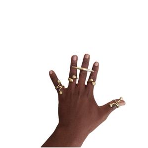 Anillos de dedo de latón minimalistas con estilo para uso diario, joyería, anillos de dedo de latón ajustables con ilustraciones tradicionales - Product Image 6