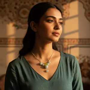 Cadenas de Aleación con Cuentas de Plata y Piedras Preciosas para Mujer, Modernas, con Diseño de Letras y Números Religiosos, Regalo Religioso - Product Image 1