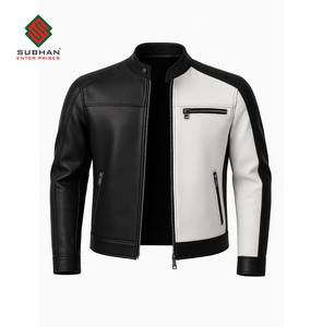 Chaqueta Casual de Invierno para Hombre, de Cuero Sintético, con Cierre, Cuello Mao, Diseño Sólido - Product Image 6