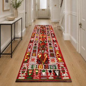 <b>RUGS</b> DEPOT LXDP-0701 Wholesale Red <b>Burgundy</b> Vintage Patchwork Digital Printed Machine Washable Chenille Area <b>Rug</b> Non Slip - Product Image 5