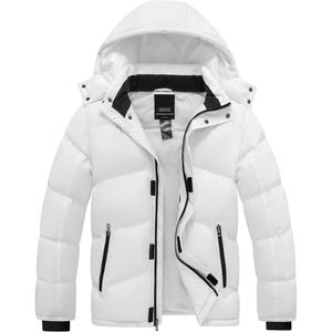 Venta al por mayor de los hombres a prueba de viento Puffer chaqueta con capucha desmontable OEM impreso impermeable invierno burbuja abrigo con múltiples bolsillos - Product Image 1