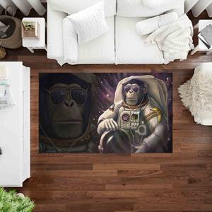 Alfombra de Mono Astronauta: Alfombra Antideslizante, Alfombra Estampada, Alfombra de Chenilla - Product Image 2