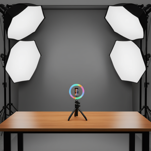 MJ26 Lumière d'appoint RVB en plastique de 10 pouces avec contrôle par application pour la photographie et le streaming en direct, produit de beauté sans support - Product Image 3